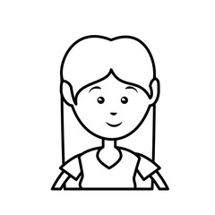 happy woman cartoon icon over white background. vector illustration