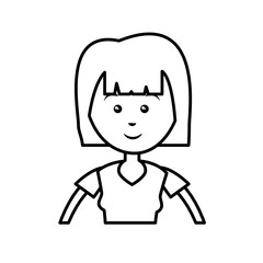 happy woman cartoon icon over white background. vector illustration