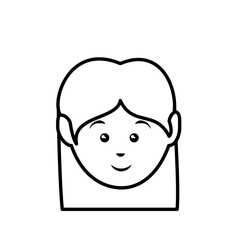happy woman face cartoon icon over white background. vector illustration