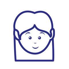 happy woman face cartoon icon over white background. vector illustration