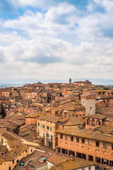 Vue de Sienne en Toscane du haut de la Torre del Mangia