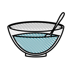 bowl with facial mask icon over white background. vector illustration