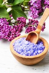 Spa salt with aroma of lilac