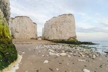 White chalky cliffs at Botany Bay in Kent, UK.