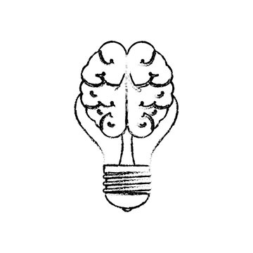 brain bulb light icon over white background. vector illustration
