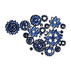 gear wheels icon over white background. vector illustration