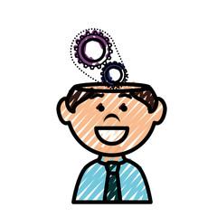 businessman cartoon icon over white background. vector illustration