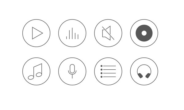 8 Music Icons - Flat Icons Audio