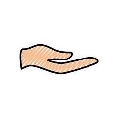 human hand icon over white background. vector illustration