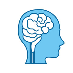 head with Human brain icon over white background. vector illustration