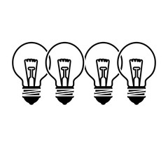 bulbs lights icon over white background. vector illustration