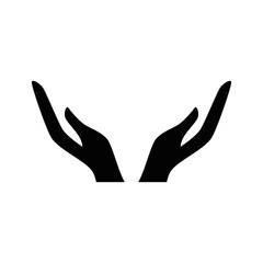 human hands icon over white background. vector illustration