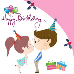 boy and girl greeting card birthday