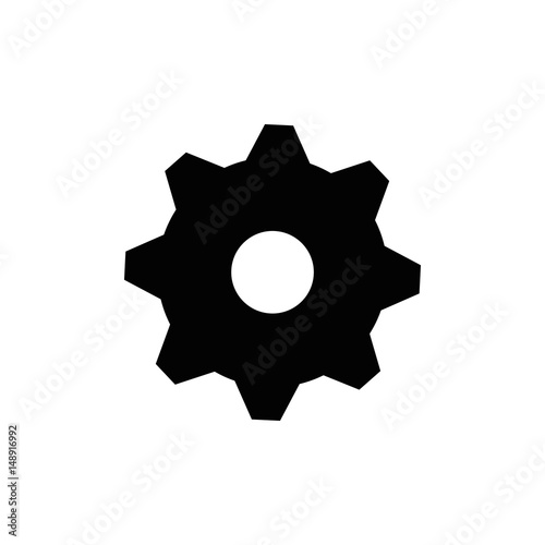 "gear wheel icon over white background. vector illustration" Stock