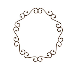 decorative vintage frame in circle shape icon over white background. vector illustration