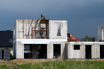 Fototapeta na wymiar Construction of the house