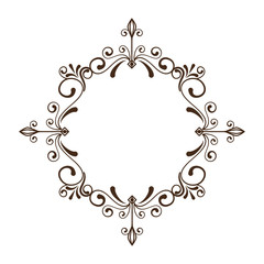 decorative vintage frame icon over white background. vector illustration