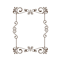 decorative vintage frame icon over white background. vector illustration