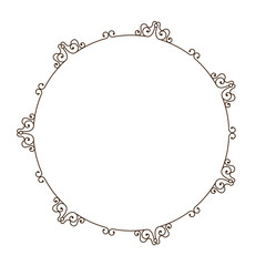 decorative vintage frame in circle shape icon over white background. vector illustration
