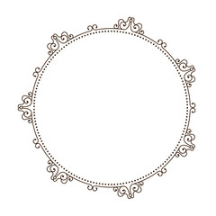 decorative vintage frame in circle shape icon over white background. vector illustration
