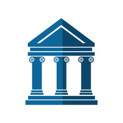 Fototapeta premium bank building icon over white background. vector illustration