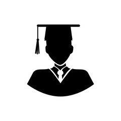 graduate man icon over white background. vector illustration