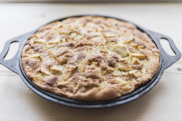 Apple pie in a baking dish