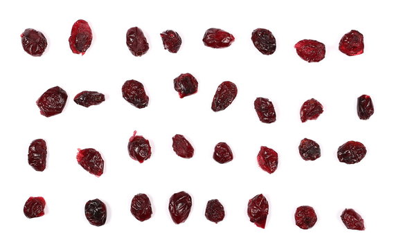 Dried Cranberries Isolated On White Background