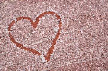 frosty background with heart