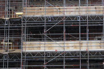 Building with scaffolding