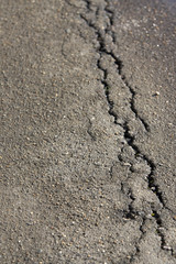 Cracked old concrete