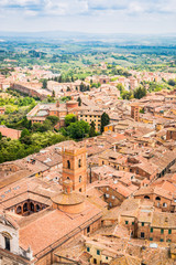 Obraz premium Vue de Sienne en Toscane du haut de la Torre del Mangia