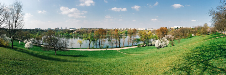 Panoramic View Of Tineretului Park In Bucharest, Romania.