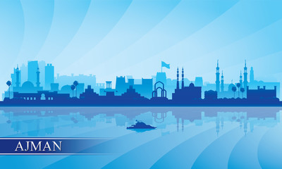 Fototapeta premium Ajman city skyline silhouette background