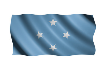 Flag of the Federated States of Micronesia isolated on white, 3d illustration