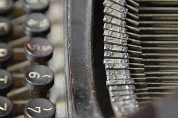 A few fonts and keys of retro writing machine