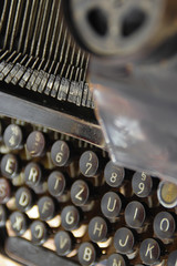 A few fonts and keys of retro writing machine