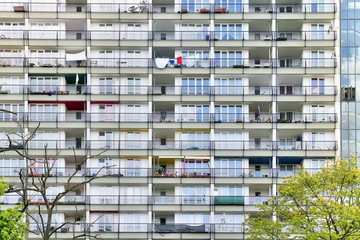 social housing, details of a skyscraper in Berlin