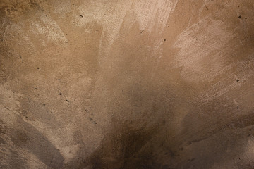 Metallic golden block tile with bolts floor reflecting bright light. Industrial abstract background concept