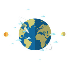 Around the world Traveling. Flat illustration