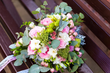 wedding colorful bright bouquet