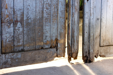 Old wooden broken doors