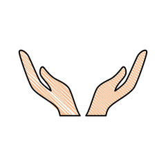Hand with palm open icon vector illustration graphic design
