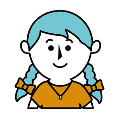 cute little girl character vector illustration design