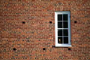 Old brick house with window