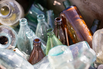 The throat of a glass bottle