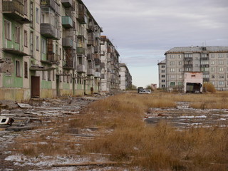 Fototapeta na wymiar abandoned buildings
