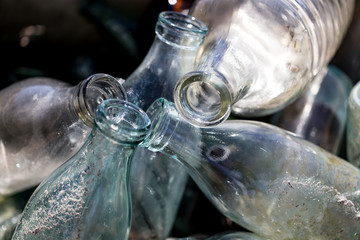 The throat of a glass bottle