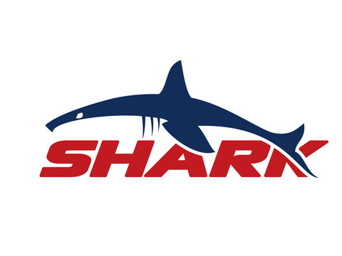 Logo of great white shark vector illustration isolated on white background