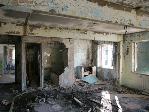 interior of abandoned building